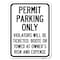 Signmission Permit Parking Violators Ticketed Booted or Towed Owners Risk & Ex Alum, 24" L, 18" H, A-1824-23315 A-1824-23315 - alternate 1